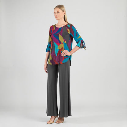 Tie Cuff Curved Hem Tunic - Petal Burst - Final Sale | Clara Sunwoo