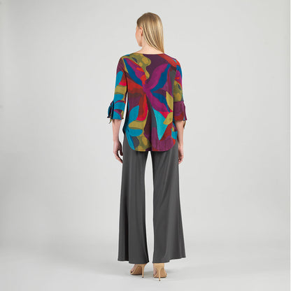 Tie Cuff Curved Hem Tunic - Petal Burst - Final Sale | Clara Sunwoo