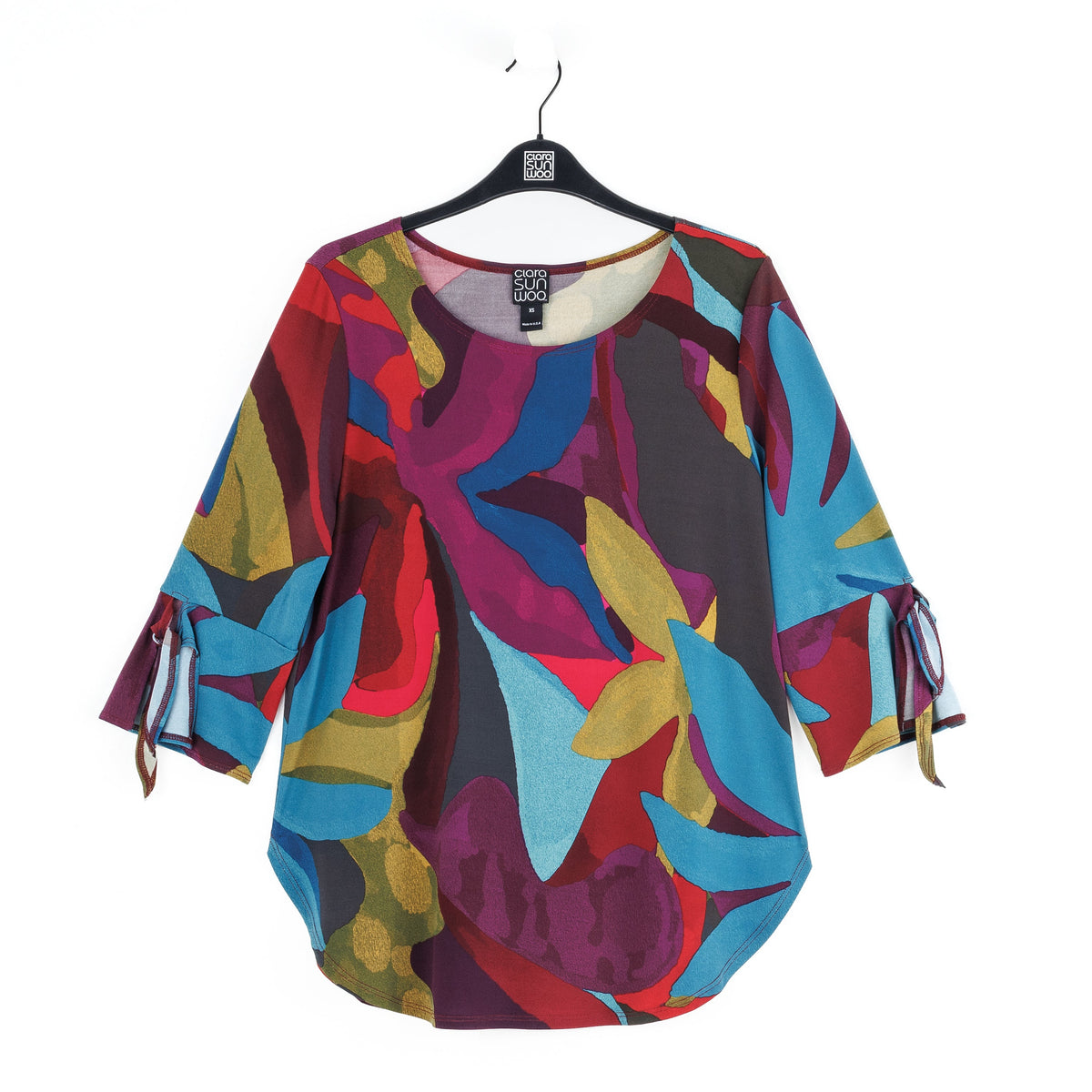 Tie Cuff Curved Hem Tunic - Petal Burst - Final Sale | Clara Sunwoo