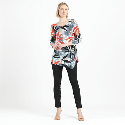 Kerchief Angle Hem Tunic - Leaf Scatter - Final Sale! | Clara Sunwoo