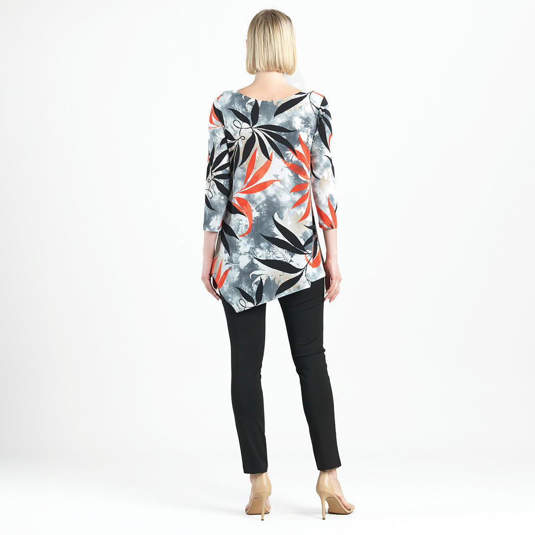 Kerchief Angle Hem Tunic - Leaf Scatter - Final Sale! | Clara Sunwoo