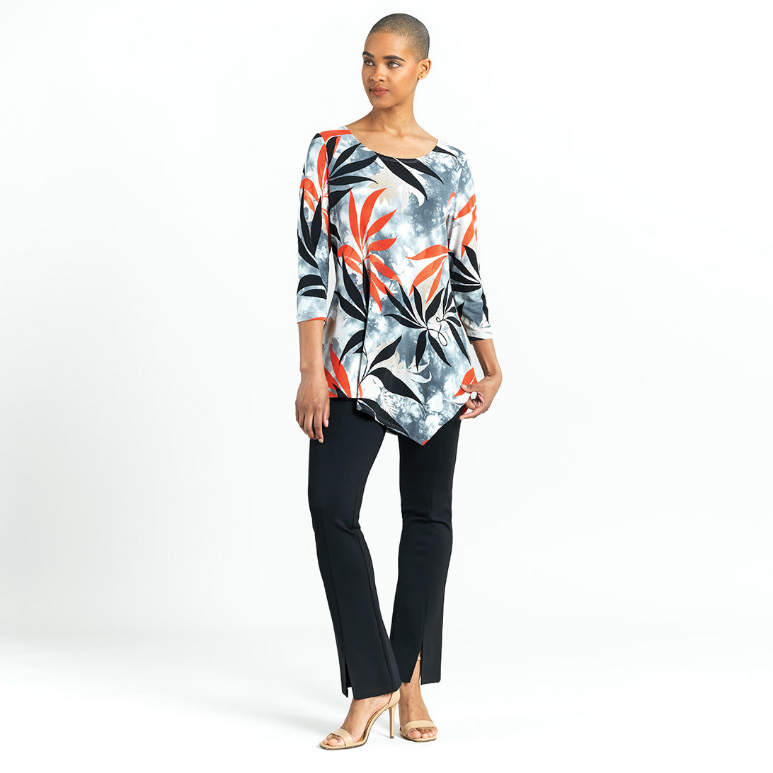 Kerchief Angle Hem Tunic - Leaf Scatter - Final Sale! | Clara Sunwoo