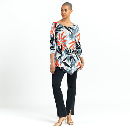 Kerchief Angle Hem Tunic - Leaf Scatter - Final Sale! | Clara Sunwoo