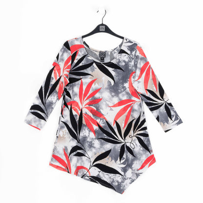Kerchief Angle Hem Tunic - Leaf Scatter - Final Sale! | Clara Sunwoo