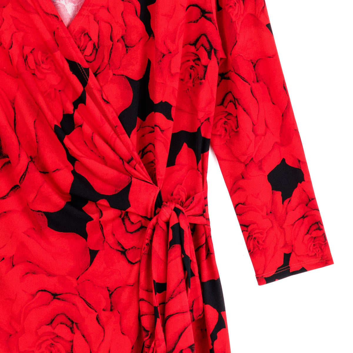 Surplice Faux Wrap Side Tie Tunic - Rose Floret - Final Sale! | Clara Sunwoo