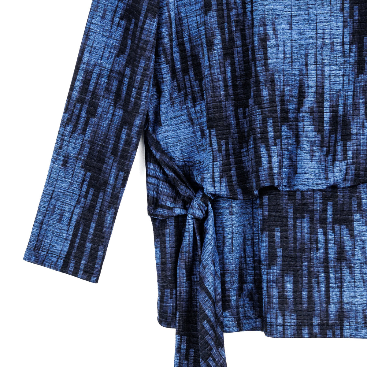 Crinkle Pleat - Blouson Overlay Side Tie Detail Top - Water Ripple-Cobalt - Final Sale! | Clara Sunwoo