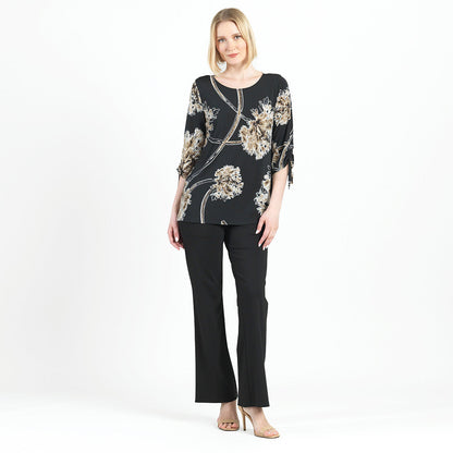 Textured Pull-Tie Cuff Tunic - Mum Blossom - Final Sale! | Clara Sunwoo