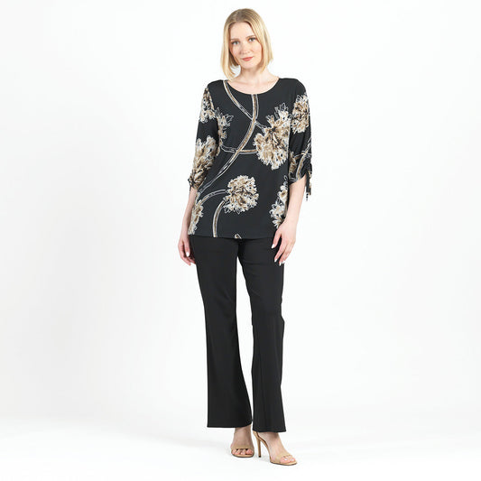 Textured Pull-Tie Cuff Tunic - Mum Blossom - Final Sale! | Clara Sunwoo