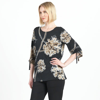 Textured Pull-Tie Cuff Tunic - Mum Blossom - Final Sale! | Clara Sunwoo