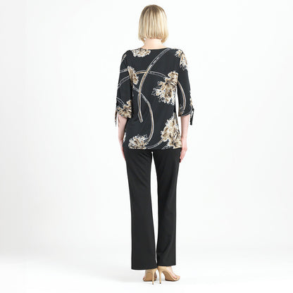 Textured Pull-Tie Cuff Tunic - Mum Blossom - Final Sale! | Clara Sunwoo