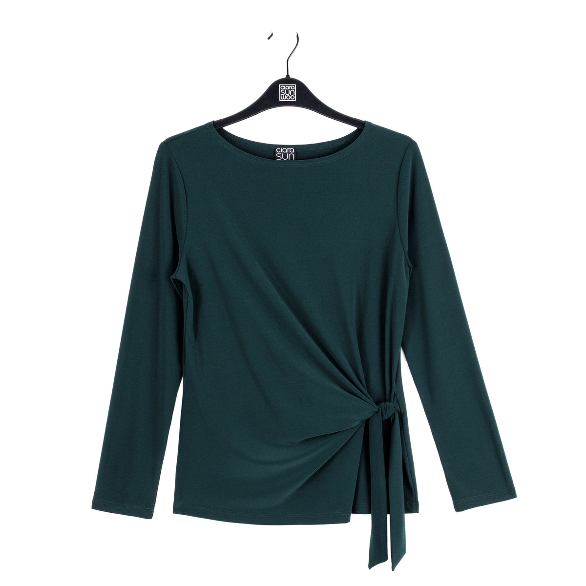 Side Tie Waist Top - Hunter Green - Final Sale | Clara Sunwoo
