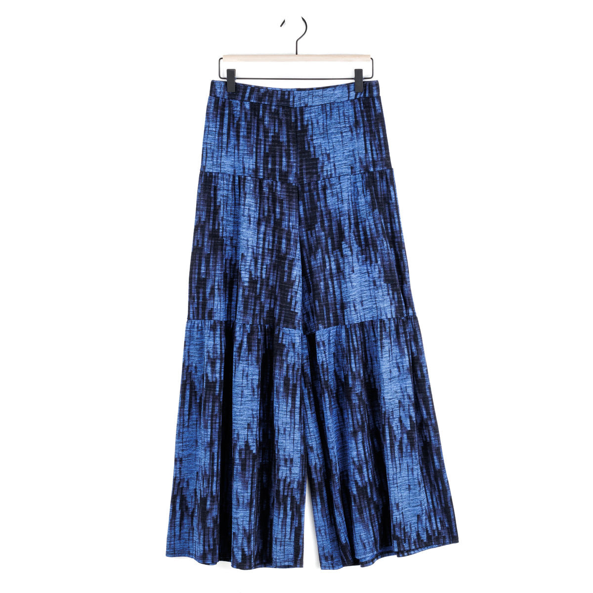 Crinkle Pleat Knit - Tiered Skirt-Pant - Water Ripple-Cobalt - Final Sale! | Clara Sunwoo