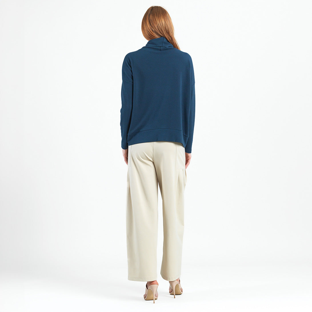 French Terry - Banded Hemline Sweater - Midnight Blue - Final Sale | Clara Sunwoo
