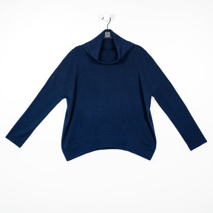 French Terry - Banded Hemline Sweater - Midnight Blue - Final Sale | Clara Sunwoo