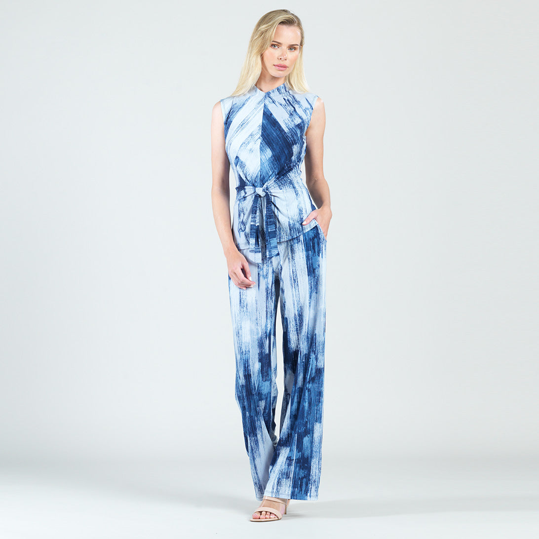 Sleeveless Center Front Tie Top - Paint Stroke - Final Sale! | Clara Sunwoo