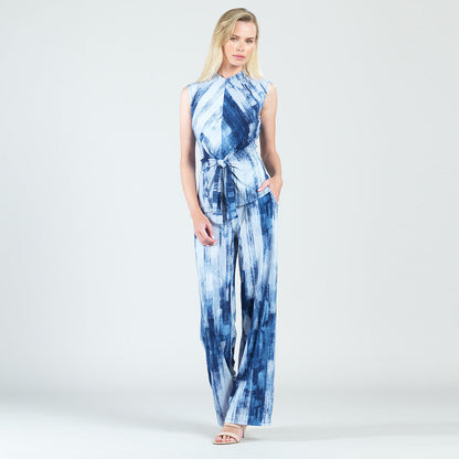 Sleeveless Center Front Tie Top - Paint Stroke - Final Sale! | Clara Sunwoo