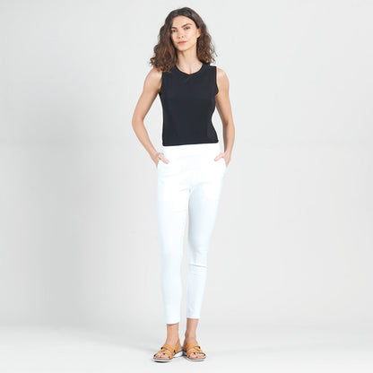 Techno Knit - Skinny Ankle Pocket Pant - White - Final Sale! | Clara Sunwoo