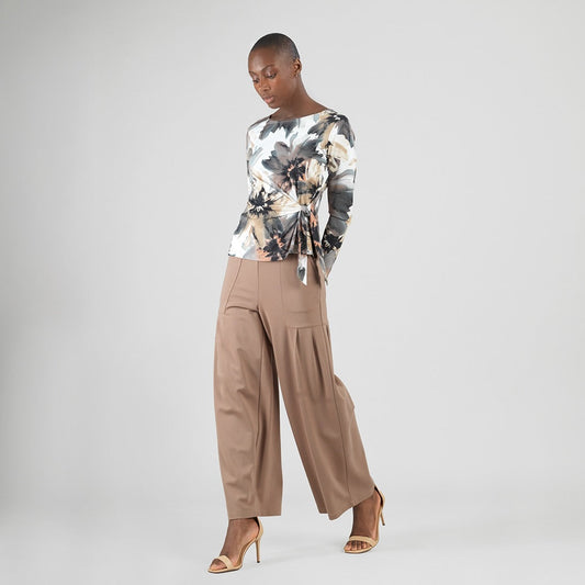 Gauze Knit - Side Tie Waist Top - Petal Whisper - Final Sale | Clara Sunwoo