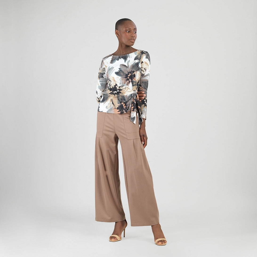 Gauze Knit - Side Tie Waist Top - Petal Whisper - Final Sale | Clara Sunwoo