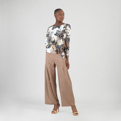 Gauze Knit - Side Tie Waist Top - Petal Whisper - Final Sale | Clara Sunwoo