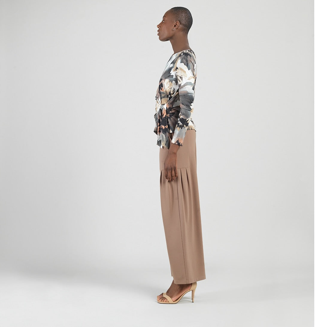 Gauze Knit - Side Tie Waist Top - Petal Whisper - Final Sale | Clara Sunwoo