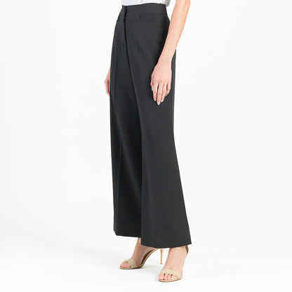 Woven Twill - Zip Closure Wide Leg Pocket Trouser - Black - Final Sale! | Clara Sunwoo