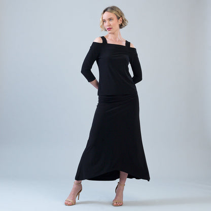 Signature Cold Shoulder Top - Black | Clara Sunwoo