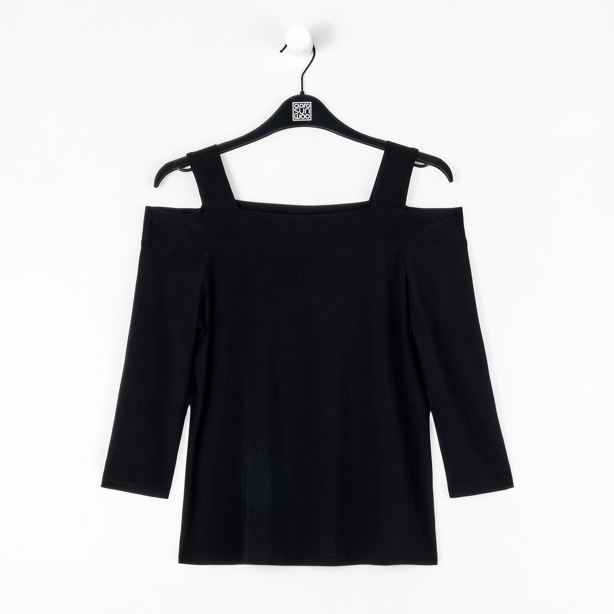 Signature Cold Shoulder Top - Black | Clara Sunwoo