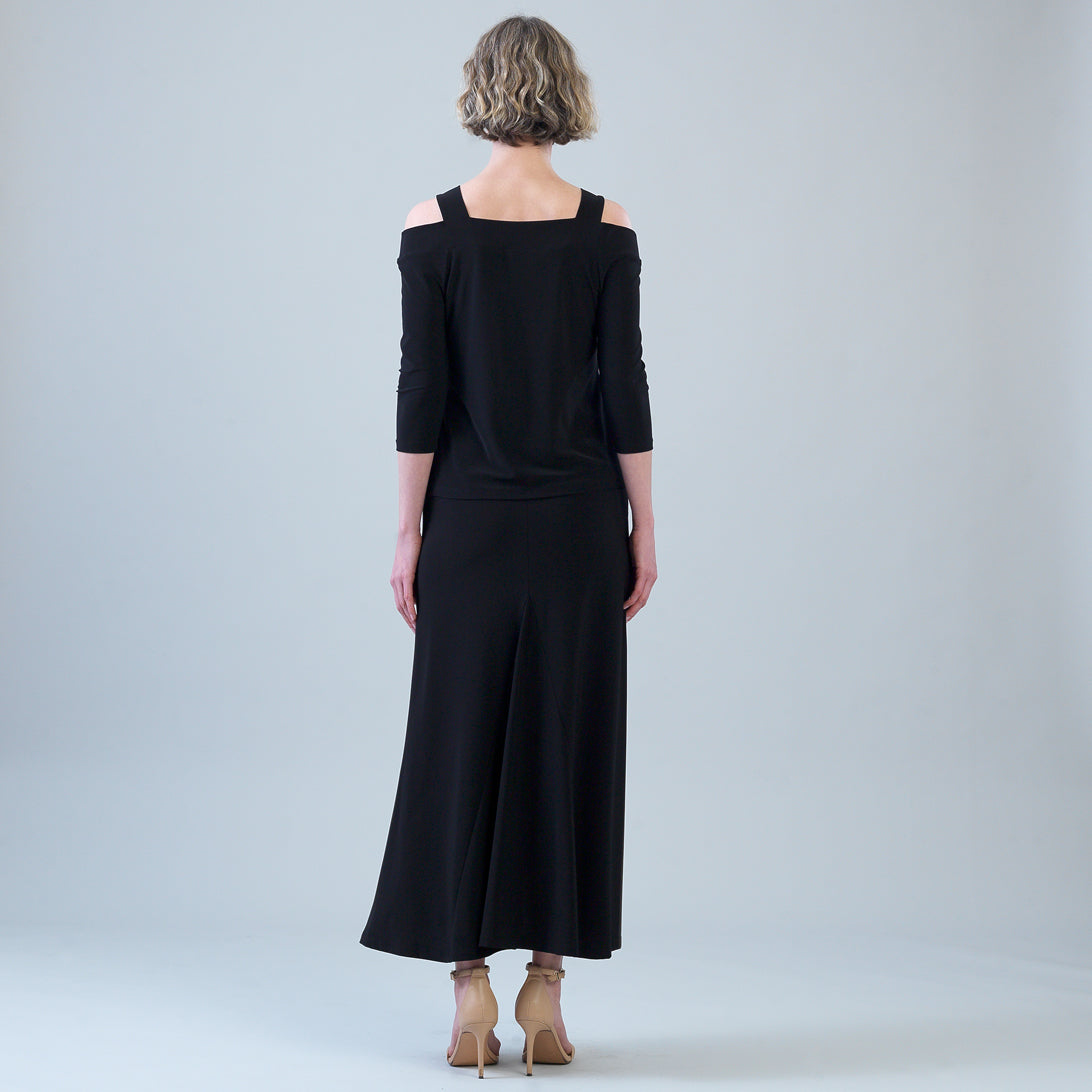 Signature Cold Shoulder Top - Black | Clara Sunwoo