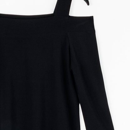 Signature Cold Shoulder Top - Black | Clara Sunwoo