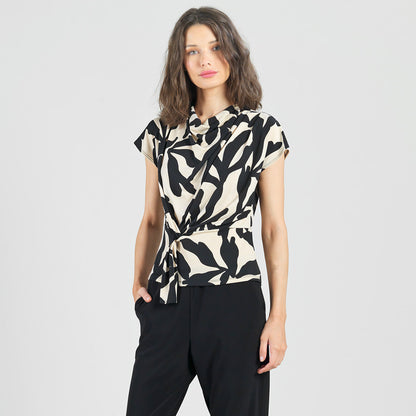 Drape Neck Loop Front Top - Leaf Shadow - Final Sale | Clara Sunwoo