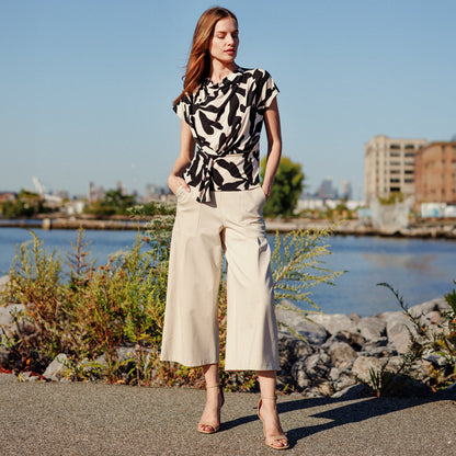 Drape Neck Loop Front Top - Leaf Shadow - Final Sale | Clara Sunwoo