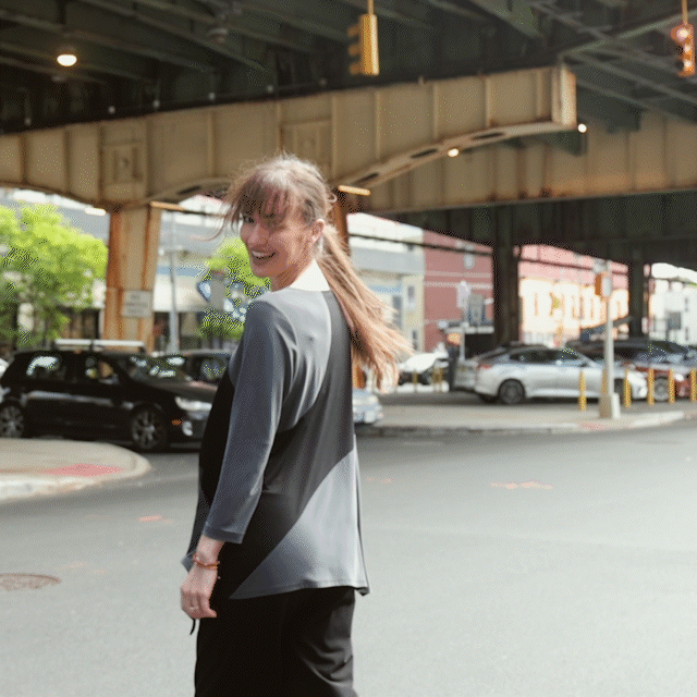 Color Block Angle Flow Tunic - Charcoal - Final Sale! | Clara Sunwoo
