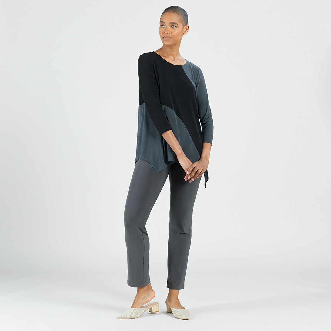 Color Block Angle Flow Tunic - Charcoal - Final Sale! | Clara Sunwoo