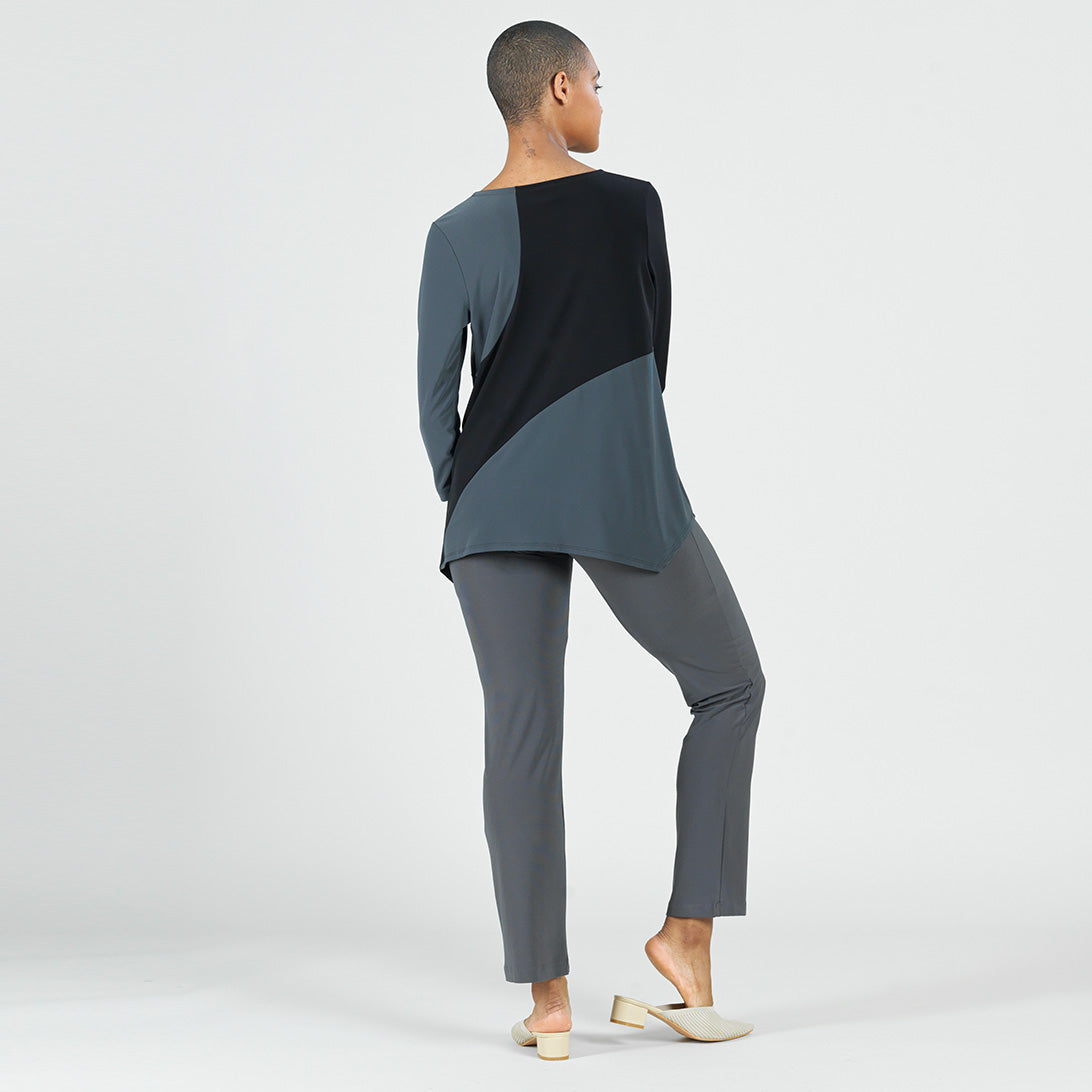 Color Block Angle Flow Tunic - Charcoal - Final Sale! | Clara Sunwoo