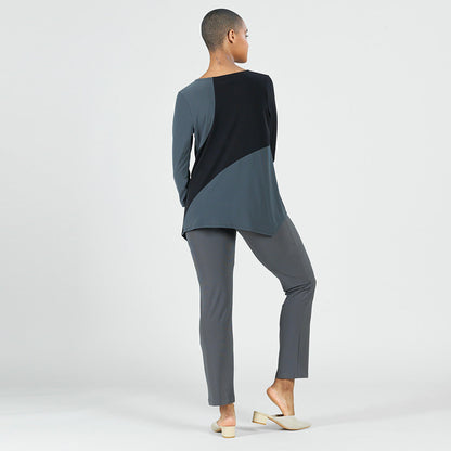 Color Block Angle Flow Tunic - Charcoal - Final Sale! | Clara Sunwoo