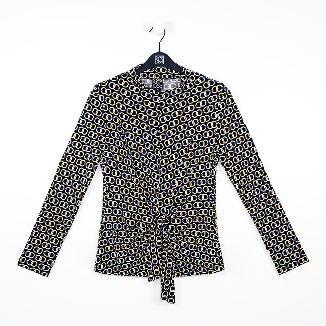 Textured Center Front Tie Top - Chain Link - Final Sale! | Clara Sunwoo