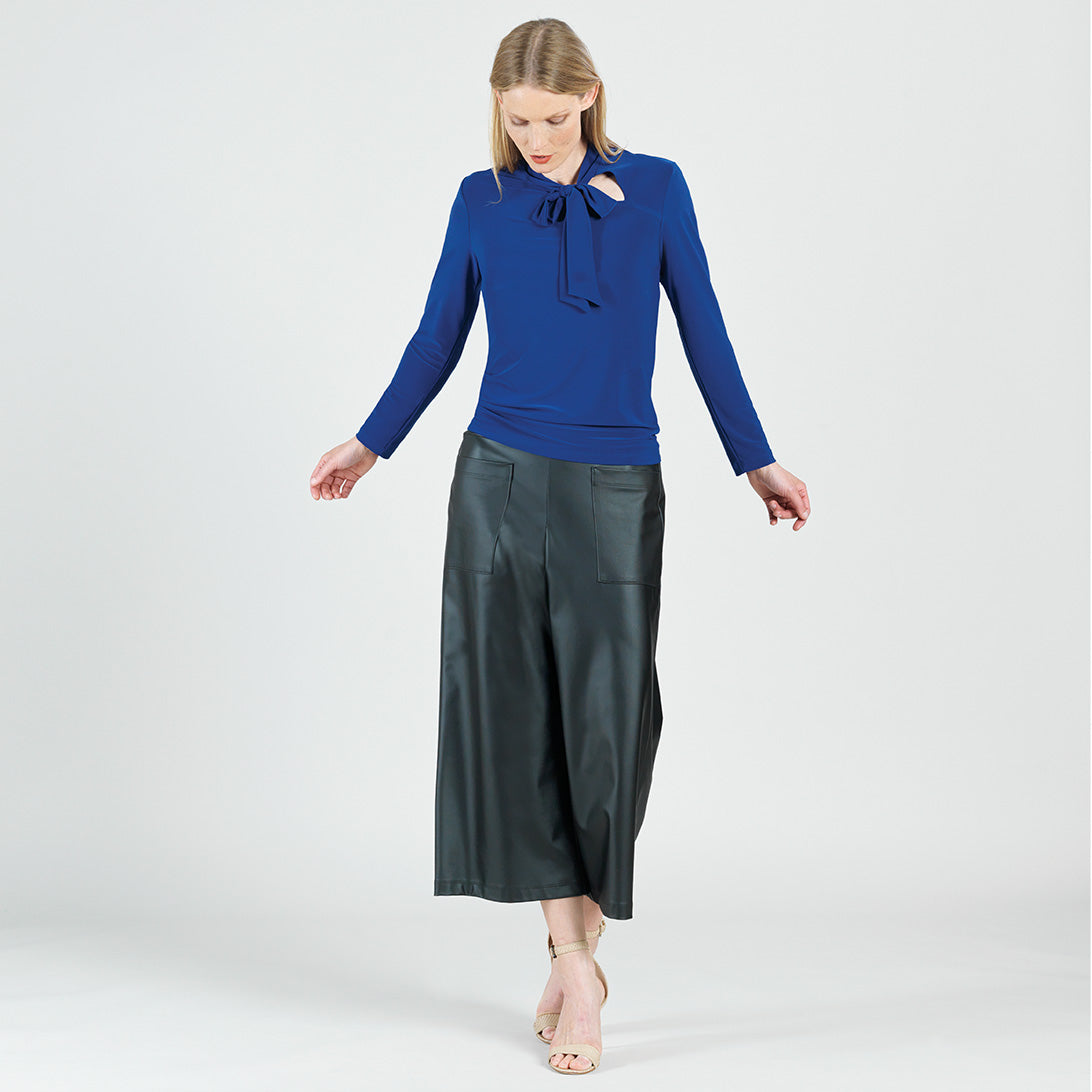 Asymmetrical Bow Tie-Neck Top - Cobalt - Final Sale! | Clara Sunwoo