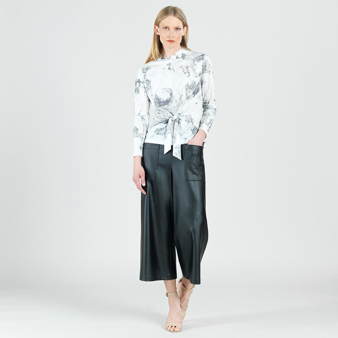 Foil Knit - Center Front Tie Top - Abstract Marble - Final Sale! | Clara Sunwoo