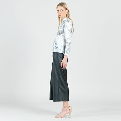 Foil Knit - Center Front Tie Top - Abstract Marble - Final Sale! | Clara Sunwoo