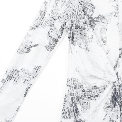 Foil Knit - Center Front Tie Top - Abstract Marble - Final Sale! | Clara Sunwoo