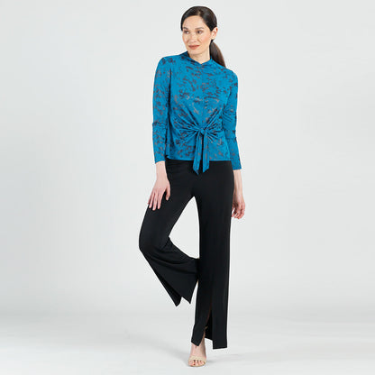Foil Knit - Center Front Tie Top - Abstract Splatter - Final Sale! | Clara Sunwoo