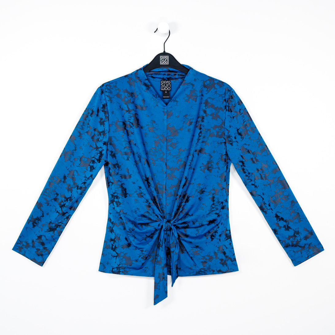 Foil Knit - Center Front Tie Top - Abstract Splatter - Final Sale! | Clara Sunwoo