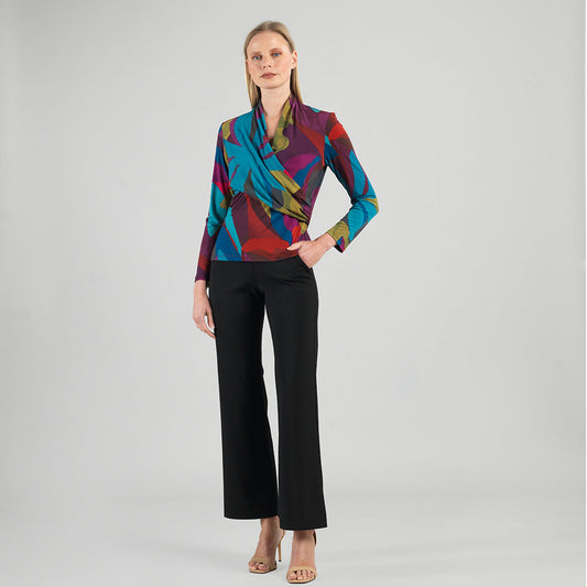 V-Neck Draped Pleat Top - Petal Burst - Limited Sizes | Clara Sunwoo
