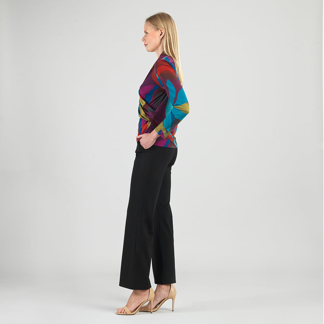 V-Neck Draped Pleat Top - Petal Burst - Limited Sizes | Clara Sunwoo