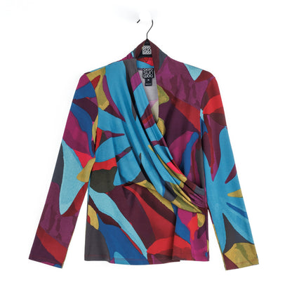 V-Neck Draped Pleat Top - Petal Burst - Limited Sizes | Clara Sunwoo