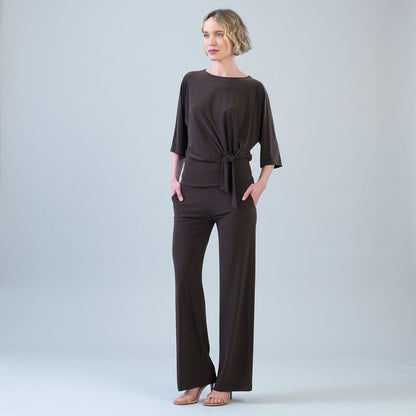 Signature Side Tie Top - Brown | Clara Sunwoo