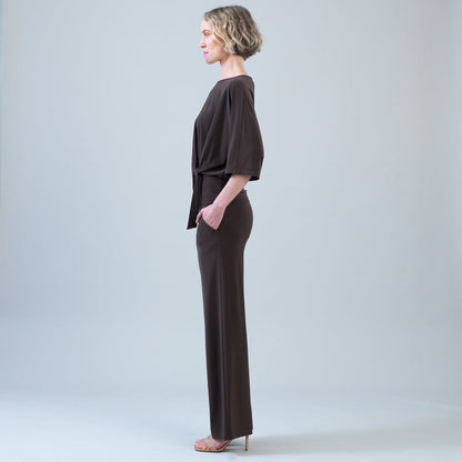 Signature Side Tie Top - Brown | Clara Sunwoo