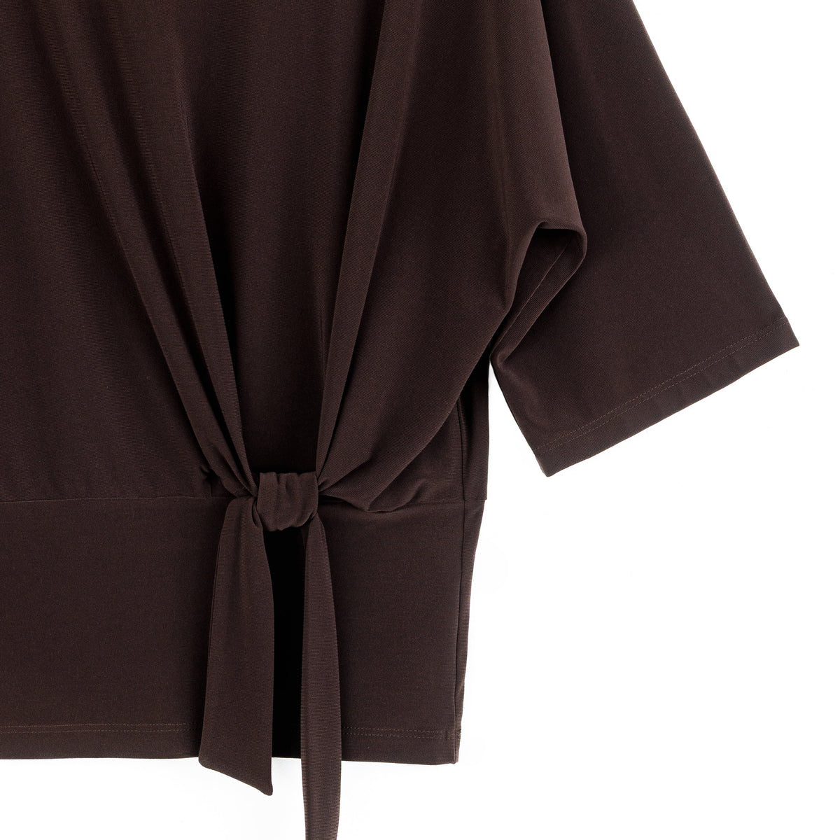 Signature Side Tie Top - Brown | Clara Sunwoo