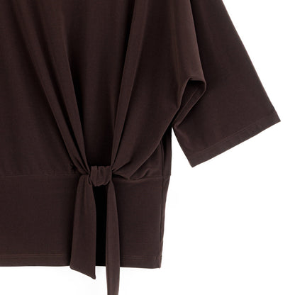 Signature Side Tie Top - Brown | Clara Sunwoo